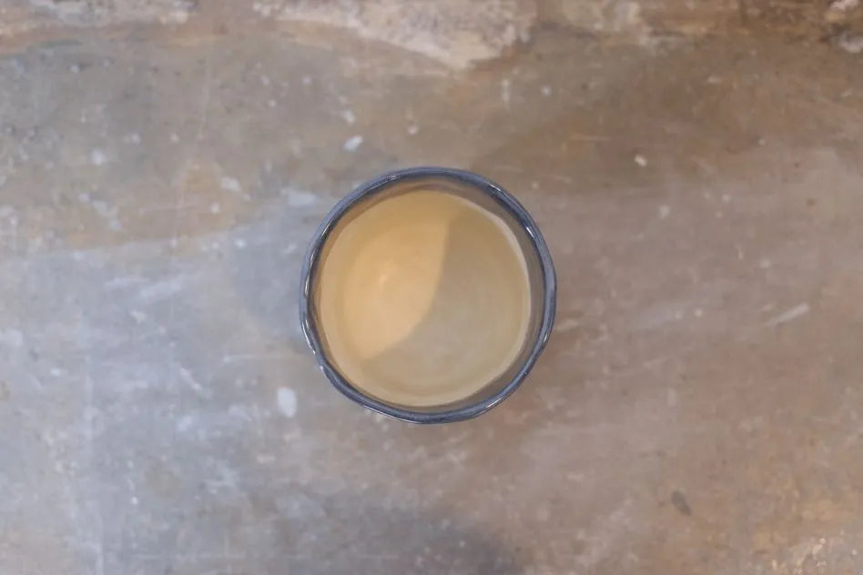 Two-Tone Indigo Handcrafted Ceramic Latte Cup