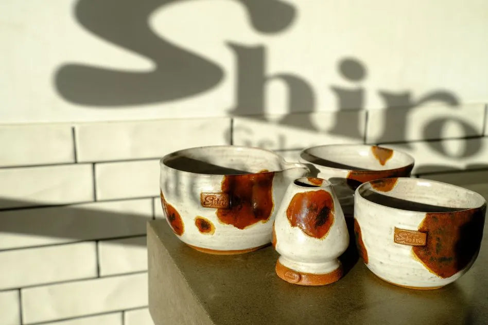 Cow Motif Glaze Handcrafted Ceramic Matcha Tea Whisk Stand