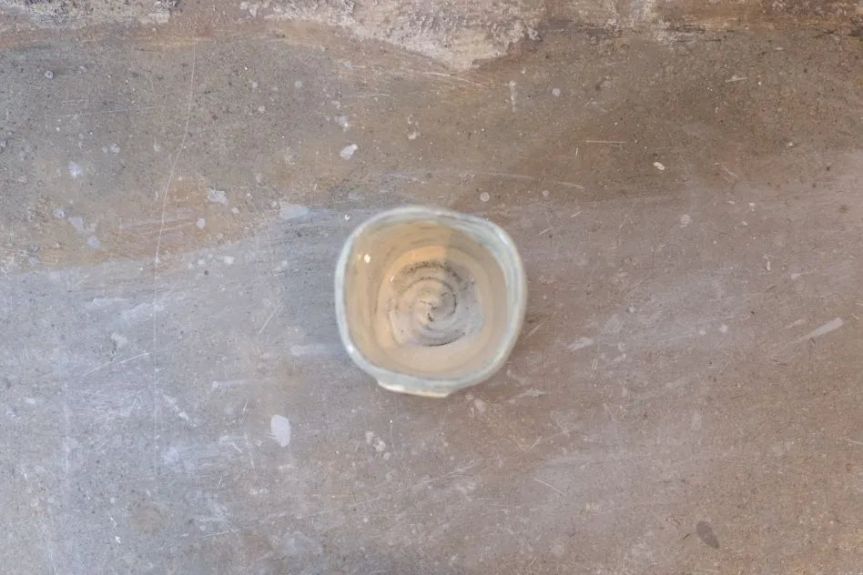 Two-Tone Rustic Brown Handcrafted Ceramic Sake Cup
