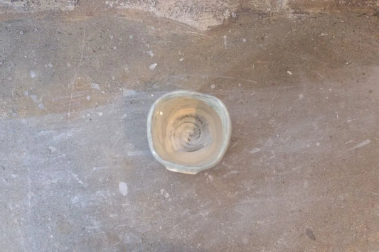 Two-Tone Rustic Brown Handcrafted Ceramic Sake Cup