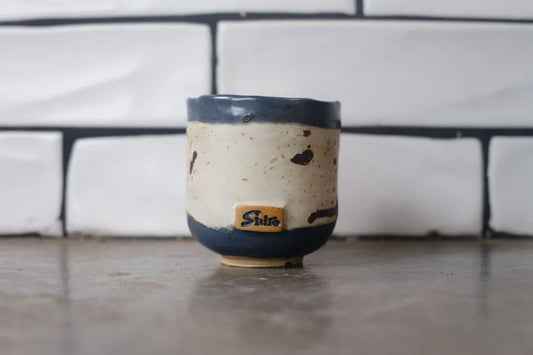 Two-Tone Indigo Handcrafted Ceramic Latte Cup