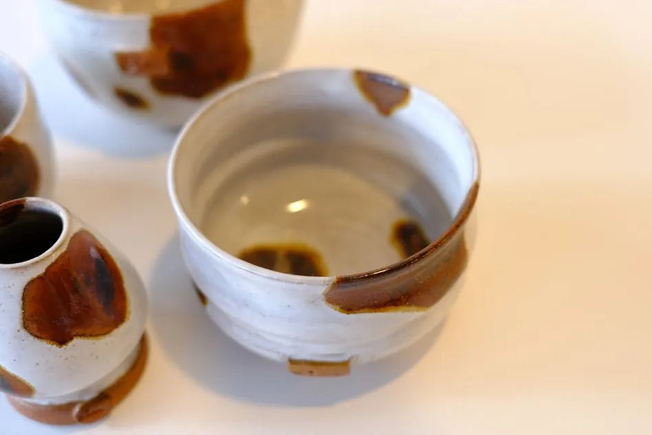 Cow Motif Glaze Handcrafted Ceramic Matcha Bowl