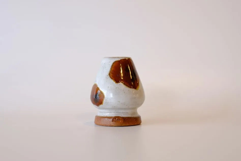 Cow Motif Glaze Handcrafted Ceramic Matcha Tea Whisk Stand