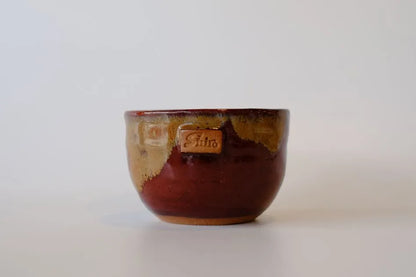 Deep Flambe Red Handcrafted Ceramic Latte Cup