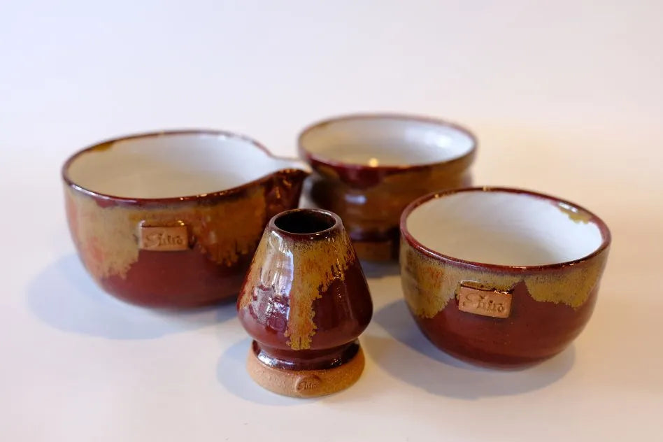 Deep Flambe Red Handcrafted Ceramic Latte Cup
