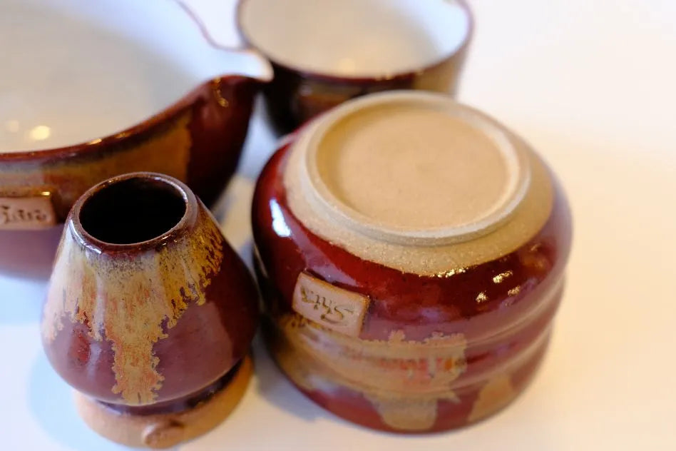 Deep Flambe Red Handcrafted Ceramic Latte Cup